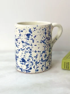 Hot Pottery Set of 4 Splatter Mugs Blueberry Best