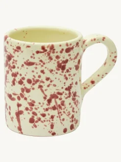 Hot Pottery Set of 4 Splatter Mugs Cranberry Discount