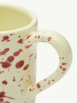 Hot Pottery Set of 4 Splatter Mugs Cranberry Discount