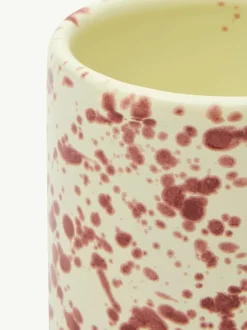 Hot Pottery Set of 4 Splatter Mugs Cranberry Discount