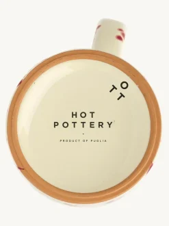 Hot Pottery Set of 4 Splatter Mugs Cranberry Discount