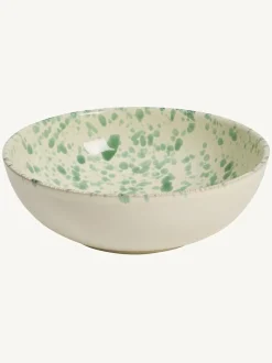 Hot Pottery Set of 4 Splatter Pasta Bowls Pistachio Discount