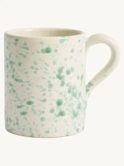 Hot Pottery Set of 4 Splatter Mugs Pistachio New