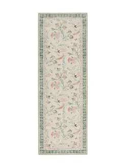 Hug Rug Green British Made Washable English Floral Print Runner Best