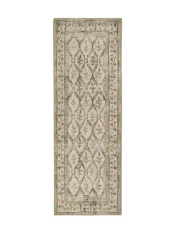 Hug Rug Natural and Green British Made Washable English Garden Runner
