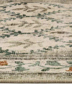 Hug Rug Natural and Green British Made Washable English Garden Runner