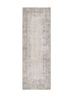 Hug Rug Natural and Grey British Made Washable Brocade Border Runner Sale