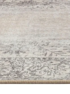 Hug Rug Natural and Grey British Made Washable Brocade Border Runner Sale