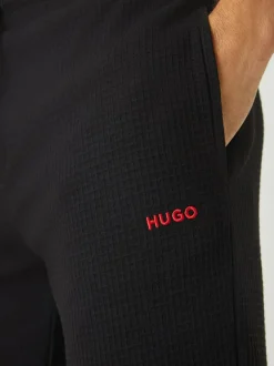 HUGO Black Waffle Joggers Clearance