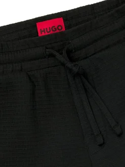 HUGO Black Waffle Joggers Clearance