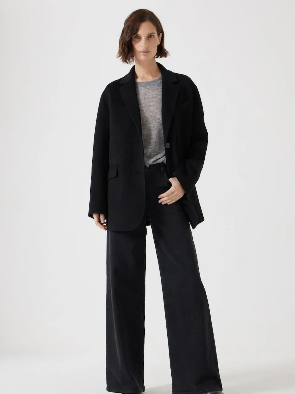 Hush Pure Wool Double Faced Blazer Black Hot