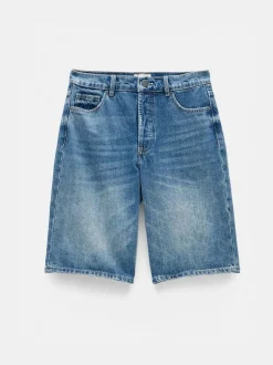 Hush Blue Boyfriend Long Denim 100% Cotton Shorts Outlet