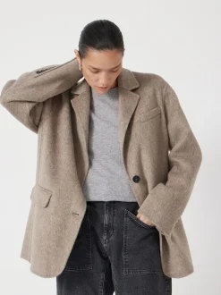 Hush Pure Wool Double Faced Blazer Natural Online