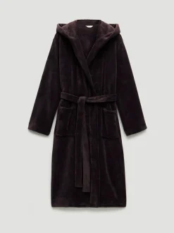 Hush Fluffy Hooded Dressing Gown Purple New