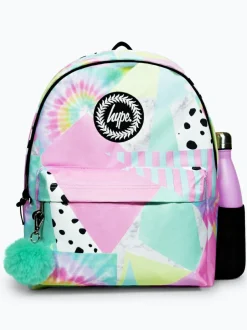 Hype Girls Pink Iconic Pastel Collage Multicolour Backpack Clearance
