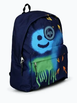 Hype Unisex Navy Spray Smiley Backpack Clearance