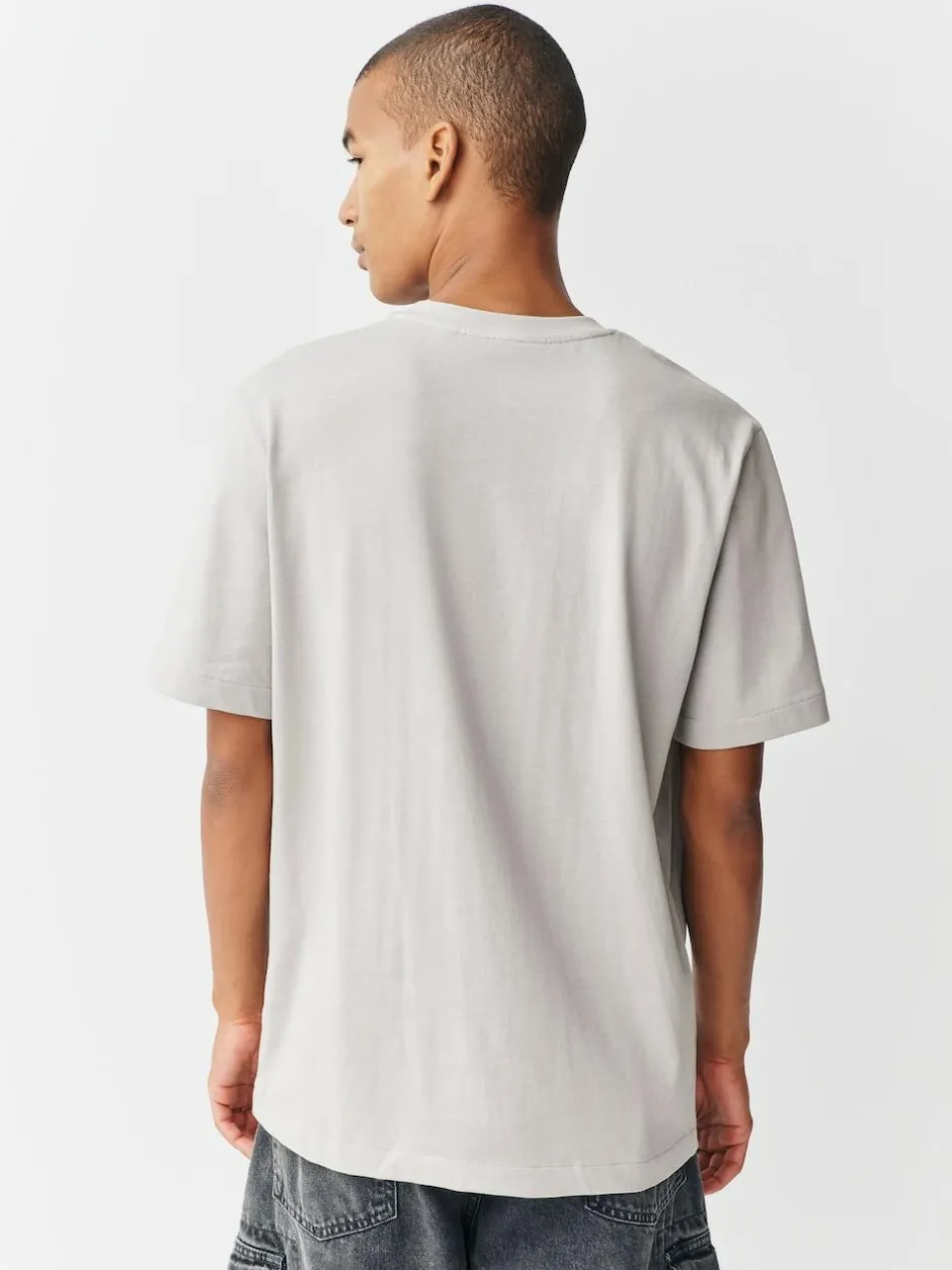 Next Ice Grey Regular Fit Heavyweight T-Shirt