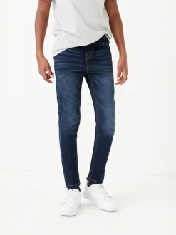 Next Skinny Fit Stretch Elasticated Waist Jeans (3-16yrs) Indigo Blue Sale