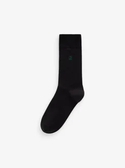 Next Inital Black Embroidered Lasting Fresh Socks 5 Pack Best
