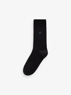 Next Inital Black Embroidered Lasting Fresh Socks 5 Pack Best