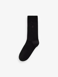 Next Inital Black Embroidered Lasting Fresh Socks 5 Pack Best