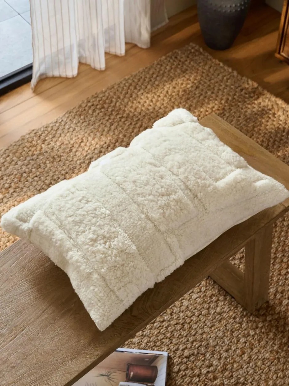 Next Ivory 40 x 59cm Carved Tufted Geo Cushion