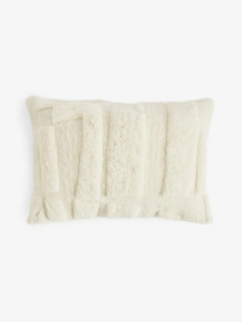 Next Ivory 40 x 59cm Carved Tufted Geo Cushion