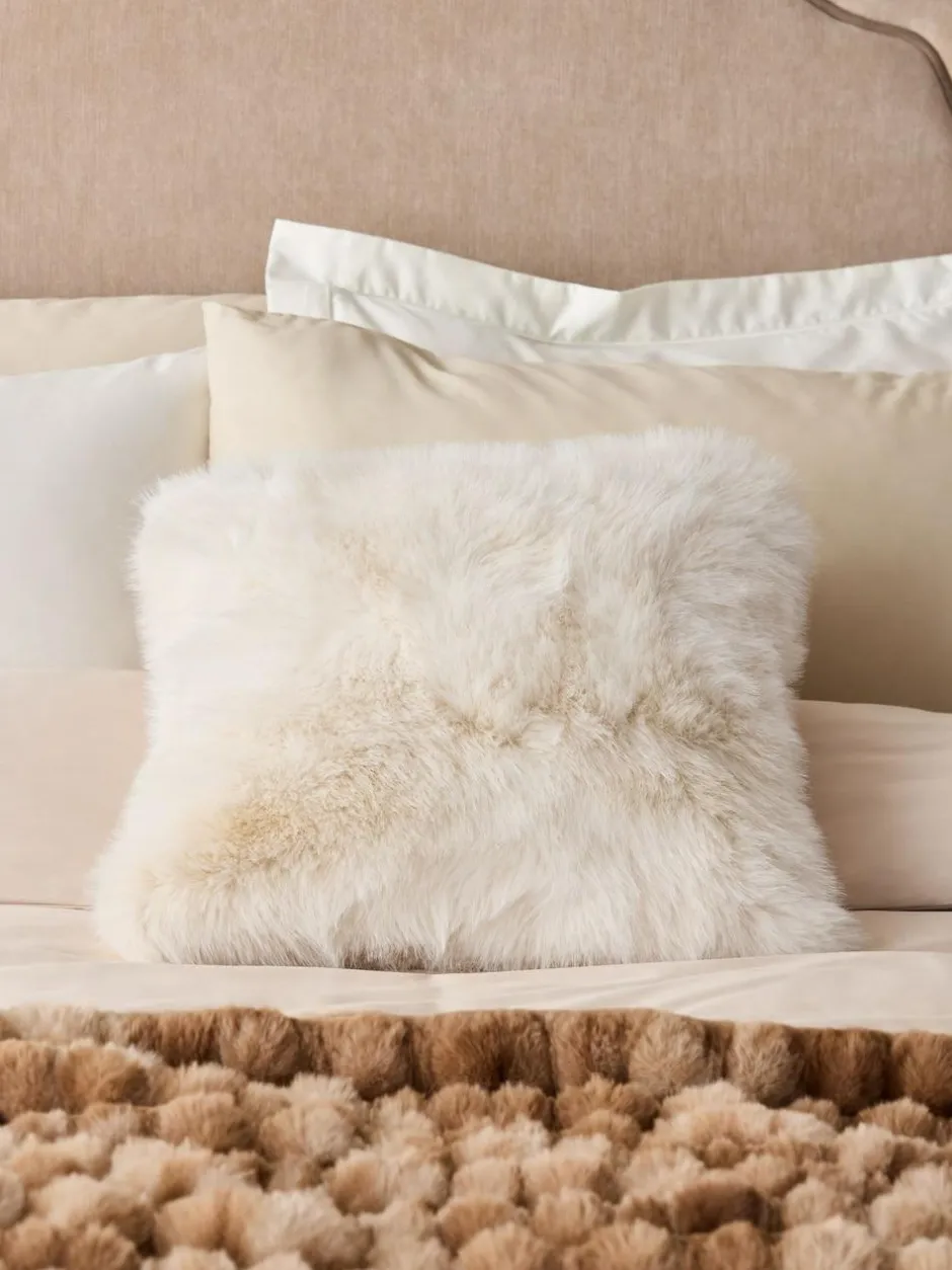 Next 43 x 43cm Loulou Faux Fur Cushion Ivory Online