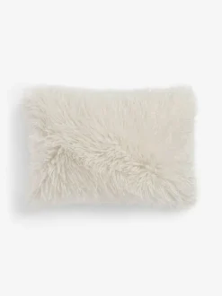 Next Ivory 40 x 59cm Mongolian Faux Fur Cushion Discount