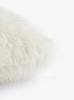 Next Ivory 40 x 59cm Mongolian Faux Fur Cushion Discount