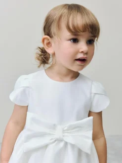 Next Flower Girls Bow Front Dress (3mths-10yrs) Ivory New