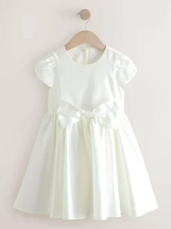 Next Flower Girls Bow Front Dress (3mths-10yrs) Ivory New