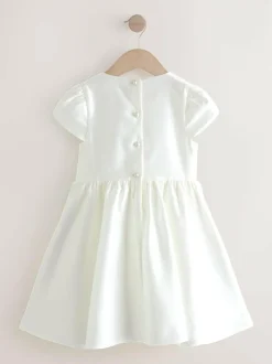 Next Flower Girls Bow Front Dress (3mths-10yrs) Ivory New