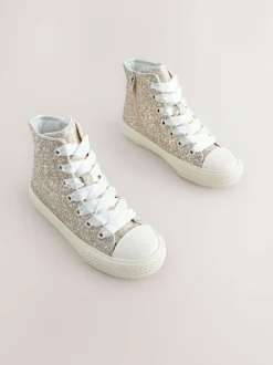 Next Ivory Glitter High Top Trainers Online
