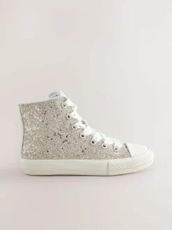 Next Ivory Glitter High Top Trainers Online