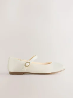 Next Standard Fit (F) Mary Jane Occasion Shoes Ivory Outlet