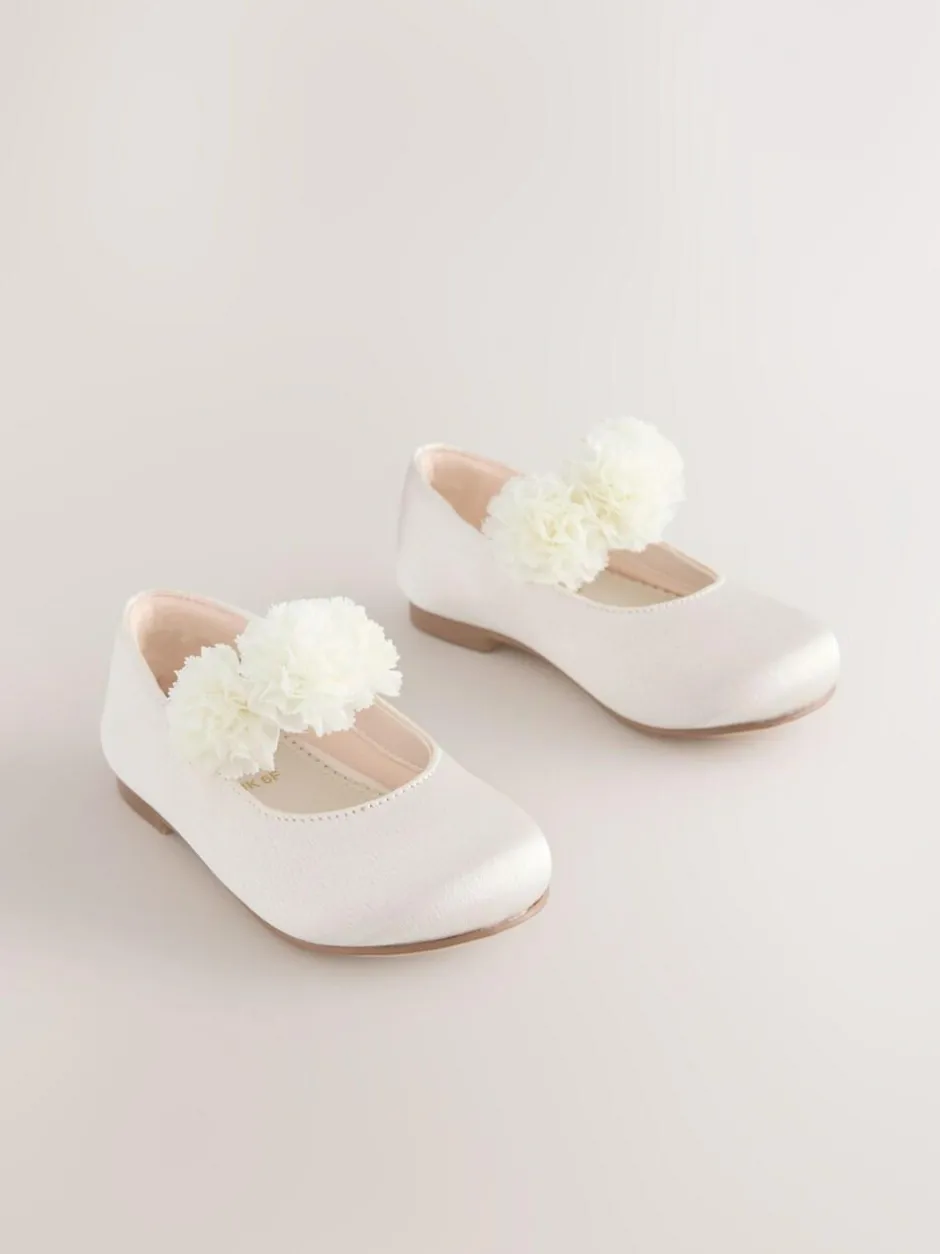 Next Standard Fit (F) Satin Flower Girl Occasion Mary Jane Shoes Ivory Sale