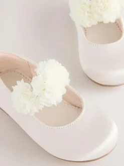 Next Standard Fit (F) Satin Flower Girl Occasion Mary Jane Shoes Ivory Sale