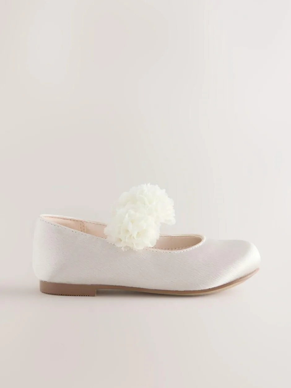 Next Wide Fit (G) Satin Flower Girl Occasion Mary Jane Shoes Ivory Discount