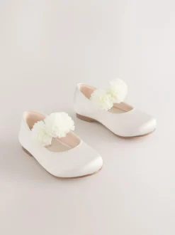 Next Wide Fit (G) Satin Flower Girl Occasion Mary Jane Shoes Ivory Discount