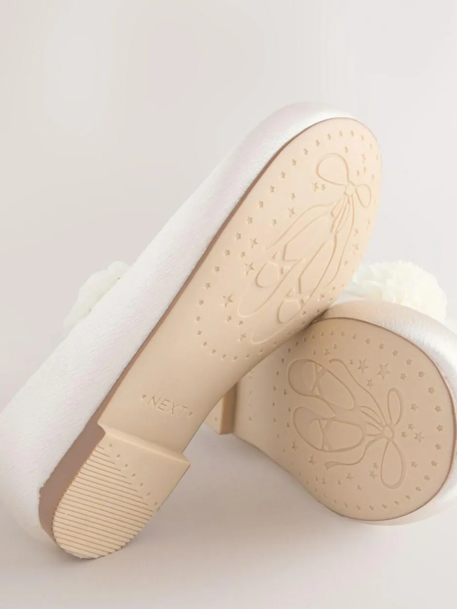 Next Wide Fit (G) Satin Flower Girl Occasion Mary Jane Shoes Ivory Discount