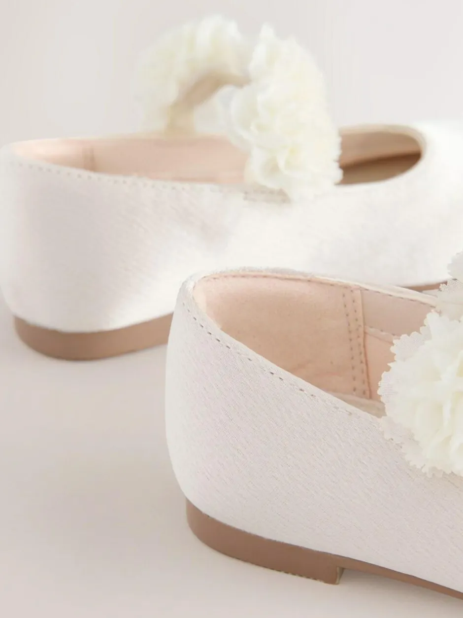 Next Wide Fit (G) Satin Flower Girl Occasion Mary Jane Shoes Ivory Discount