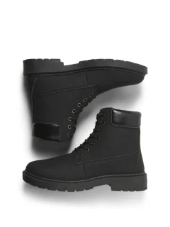 JACK & JONES Lace Up Ankle Boots Black Outlet