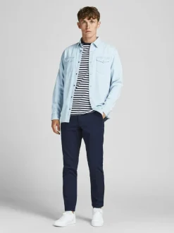 JACK & JONES Slim Fit Chino Trousers Blue Discount