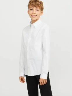JACK & JONES JUNIOR Stretch Long Sleeve White Shirt Clearance