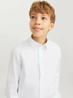 JACK & JONES JUNIOR Stretch Long Sleeve White Shirt Clearance
