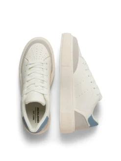 JACK & JONES Chunky Sole PU Trainers Off White Clearance