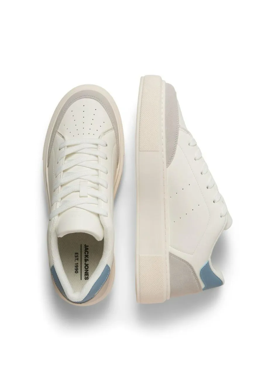 JACK & JONES Chunky Sole PU Trainers Off White Clearance