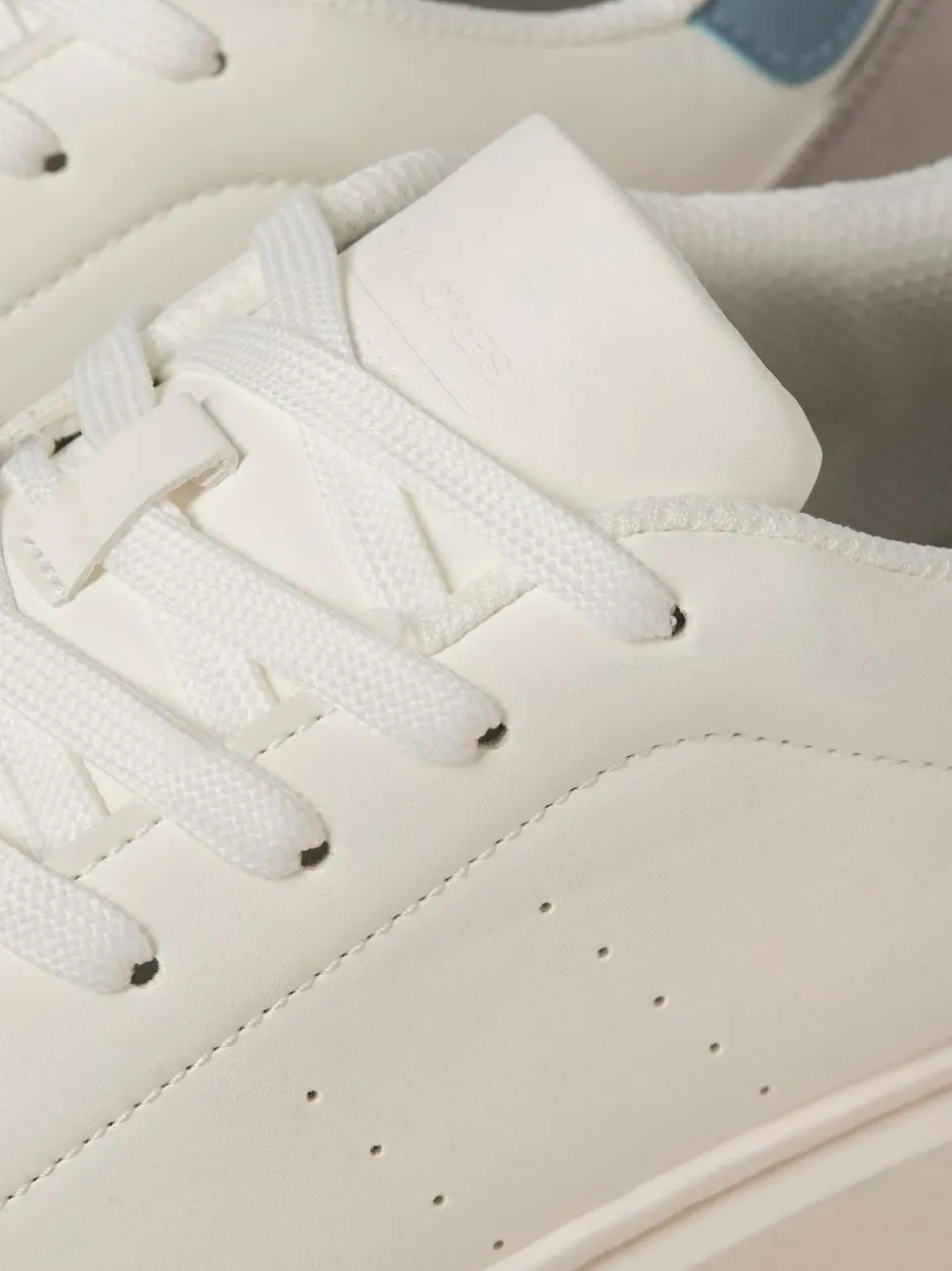 JACK & JONES Chunky Sole PU Trainers Off White Clearance