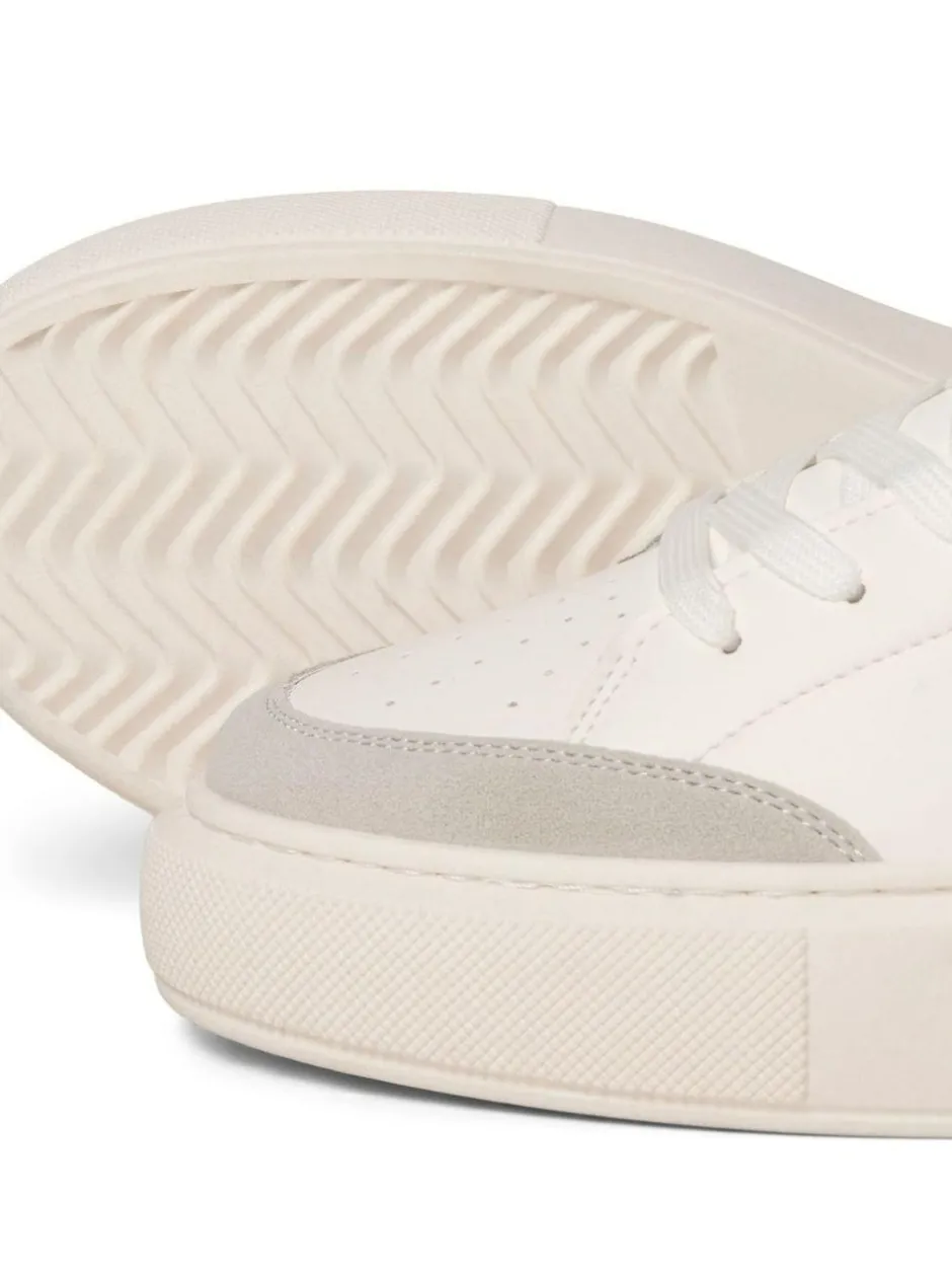 JACK & JONES Chunky Sole PU Trainers Off White Clearance
